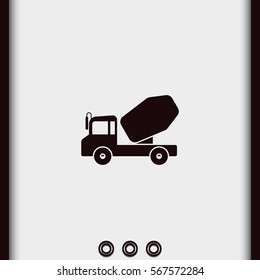 Truck concrete mixer icon.