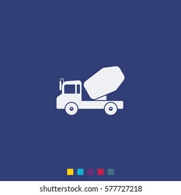 Truck concrete mixer icon.