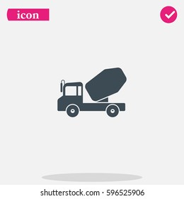 Truck concrete mixer icon.