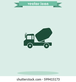 Truck concrete mixer icon.