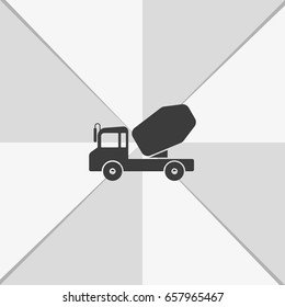 Truck concrete mixer icon.