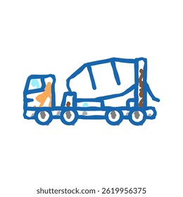 truck concrete transportation doodle icon sketch vector. truck concrete transportation sign. isolated symbol illustration