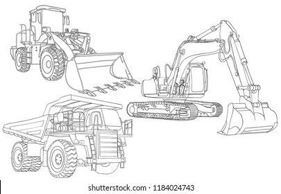 Truck construction illustration