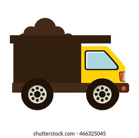 truck construction vehicle icon vector illustration design