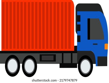 Truck and container Truck clipart  with heavy loaded 