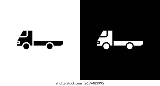 Truck container empty icon black silhouette for web, and mobile app