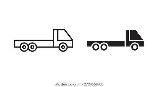 Truck container empty icon in doodle and stroke style.