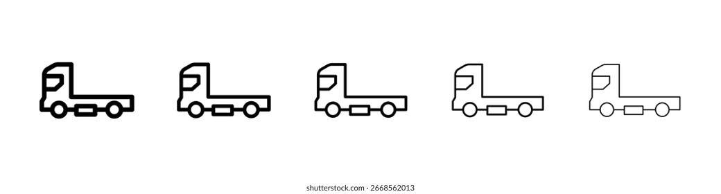 Contenedor de camión icono vacío lleno concepto de signo plano para el Diseño web.