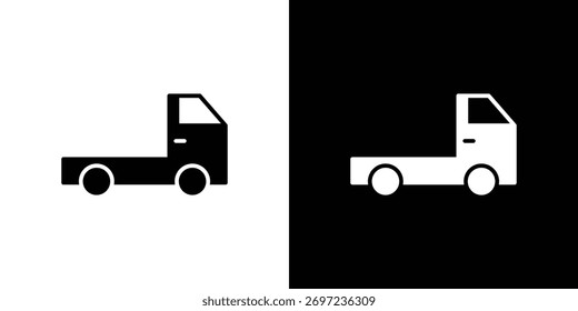 Diseño de elemento de ilustración de icono vacío de contenedor de camión. iconos de glifo negro
