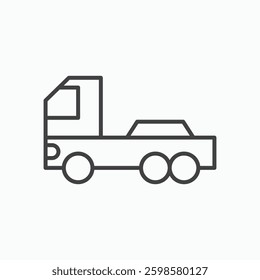 Truck container empty icon isolated on white background