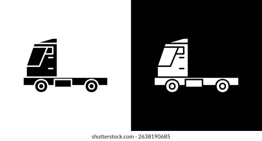 Truck container empty icon in solid flat trendy design style.