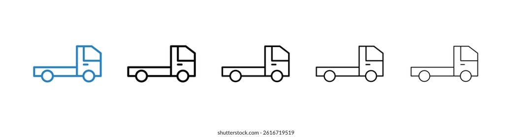 Truck container empty icons collection vectors for web ui