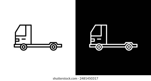 LKW-Container-Leerzeilen-Symbol-Vektorillustration gesetzt.