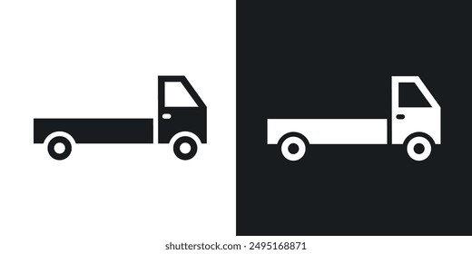 Truck container empty vector icon set in solid style.