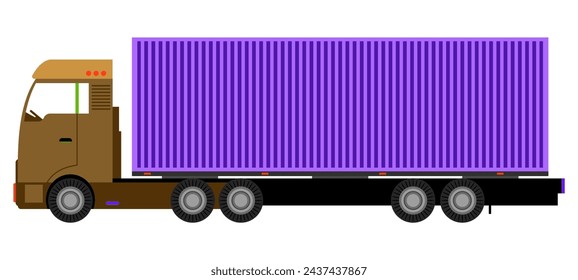 truck with container for transporting goods