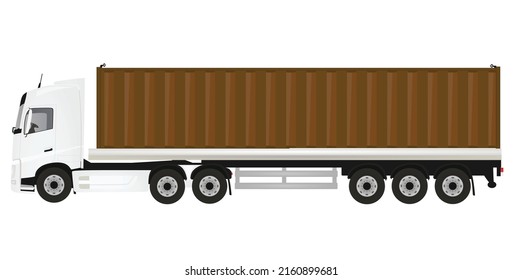 Truck with container. vector illustration
