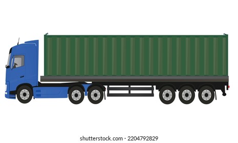 Camión con contenedor. ilustración vectorial