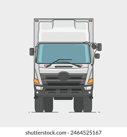 Truck container vector illustration front view 