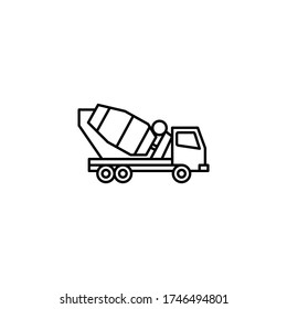 Truck Contruction Icon Vector On White Background