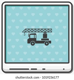 Truck crane flat vector icon.