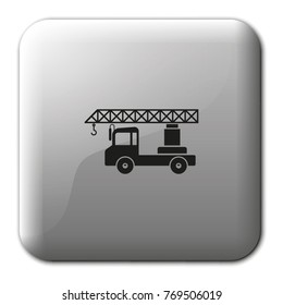 Truck crane flat vector icon.