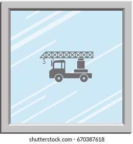 Truck crane icon.