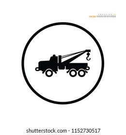 truck crane icon.car with crane.vector illustration.