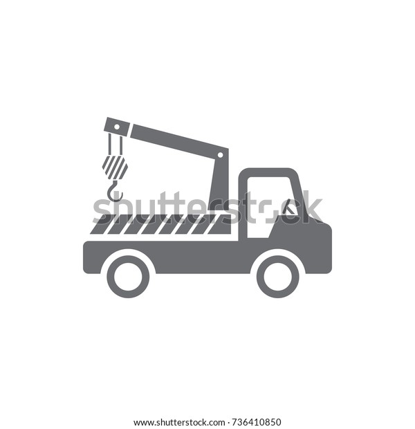 truck crane icon on white background. vector\
illustration. 