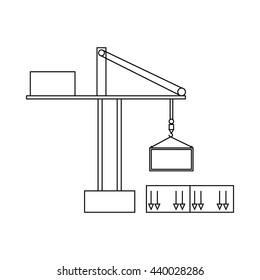 Truck crane icon, outline style