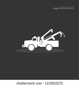 truck crane icon. vector illustration.