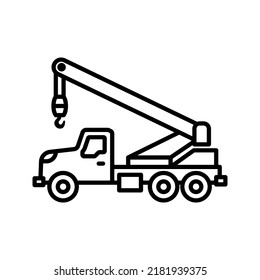 truck crane icon. vector illustration