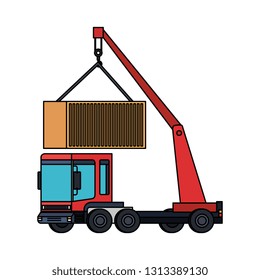 truck crane lifting container logistic service