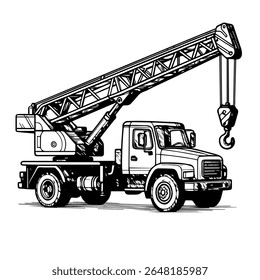 truck crane line icon vector on white background
Vector line icon on white background