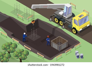 truck crane on a construction site