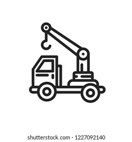 truck crane vector icon 