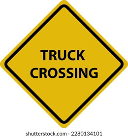 Truck Crossing Sign flat illustration on white background..eps