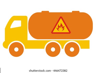 truck, dangerous cargo, vector icon