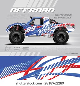 Truck decal, cargo van and car wrap vector. Graphic abstract grunge stripe designs for wrap vehicles, race cars, cargo vans, trucks and livery.