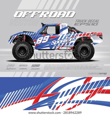 Truck decal, cargo van and car wrap vector. Graphic abstract grunge stripe designs for wrap vehicles, race cars, cargo vans, trucks and livery.