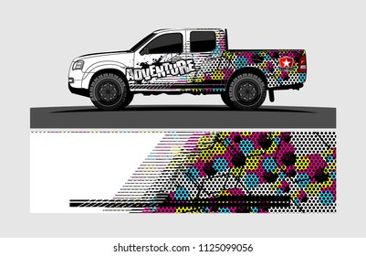 truck decal design vector. abstract background for vehicle vinyl wrap