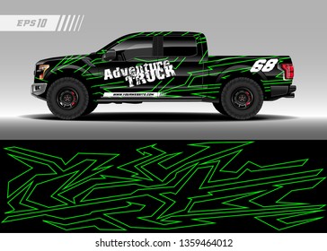 Truck decal design vector. Graphic abstract stripe racing background kit designs for wrap vehicle, race car, rally, adventure and livery
