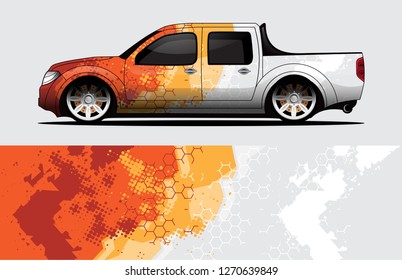 Truck Decal Graphic Wrap Vector, Background Abstract Pattern 