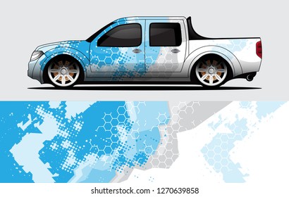 Truck Decal Graphic Wrap Vector, Background Abstract Pattern 