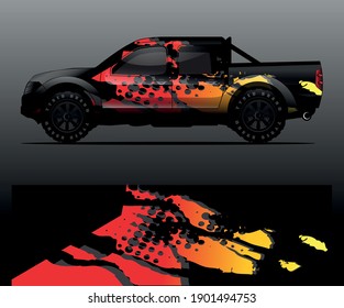 Truck Decal Graphic Wrap Vector, Abstract Background