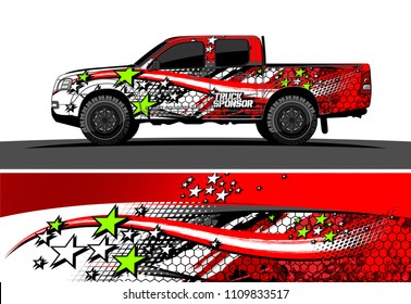 truck decal vector design. abstract grunge background for vehicle vinyl wrap
