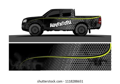 Truck decal vector design for vehicle vinyl wrap background