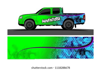 Truck decal vector design for vehicle vinyl wrap background