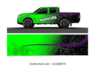 Truck decal vector design for vehicle vinyl wrap background
