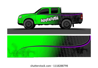 Truck decal vector design for vehicle vinyl wrap background