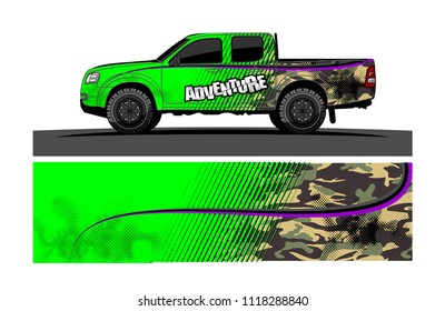 Truck decal vector design for vehicle vinyl wrap background